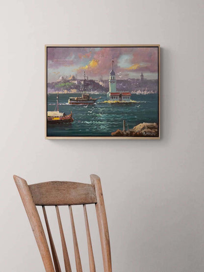 Kız Kulesi’nden Bir Düş Yağlı Boya Tablosu