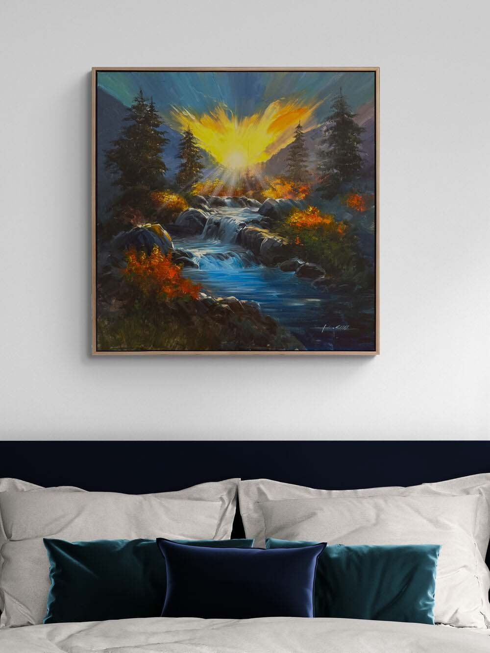 Şelalenin Şarıkısı Yağlı Boya Tablosu