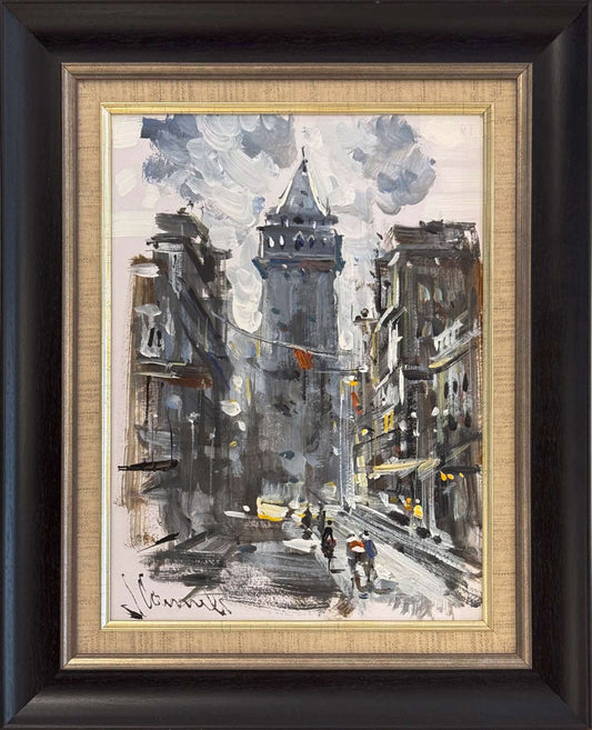 Eskilerde Galata Kulesi Yağlı Boya Tablosu