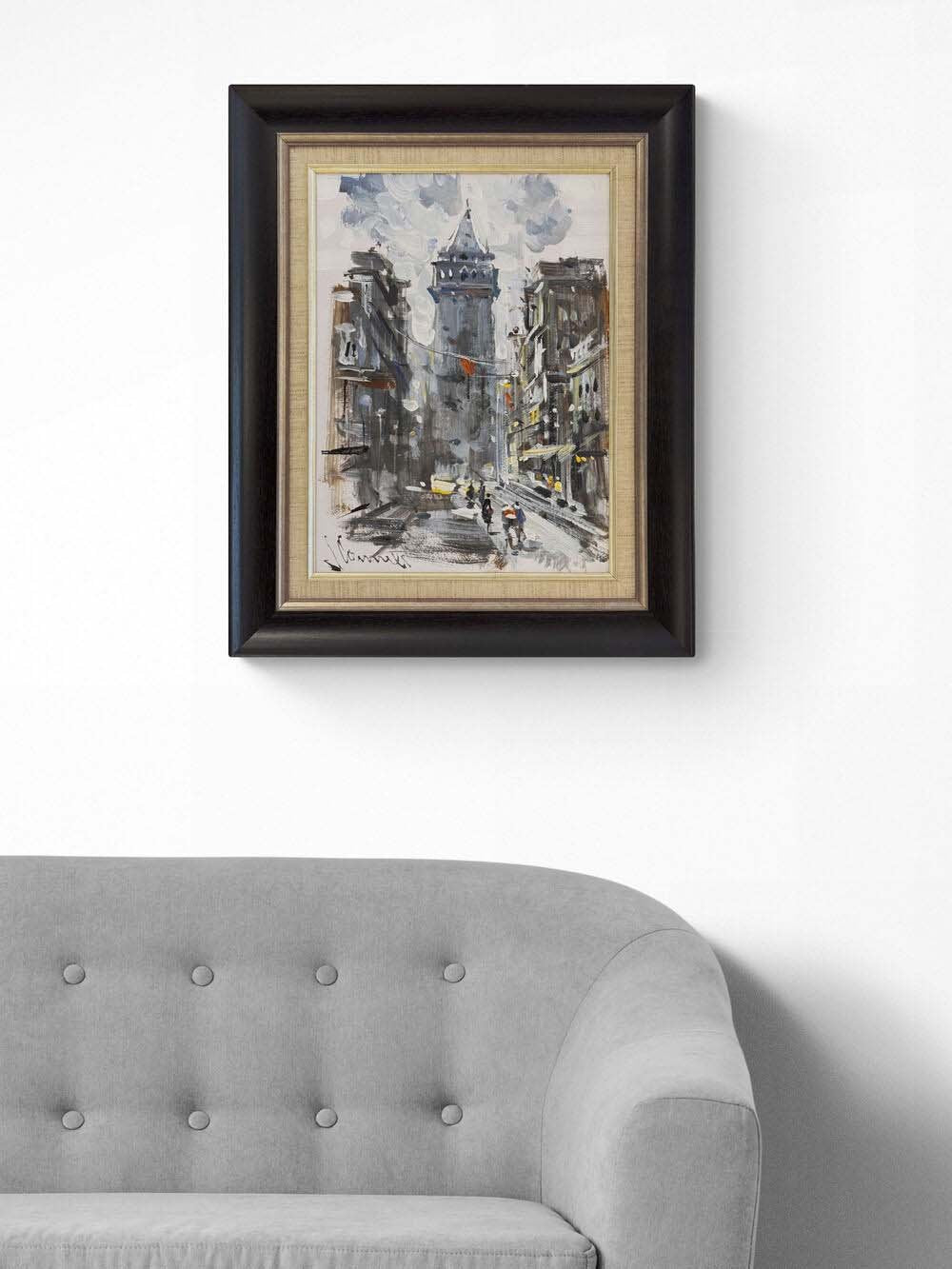 Eskilerde Galata Kulesi Yağlı Boya Tablosu