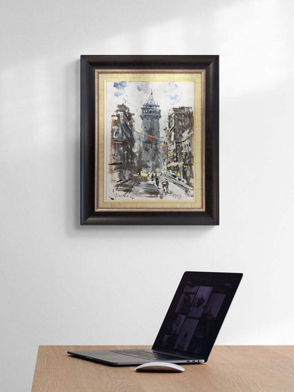 Eskilerde Galata Kulesi Yağlı Boya Tablosu