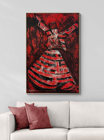 Sessiz Zikirde Semazen Yağlı Boya Tablosu