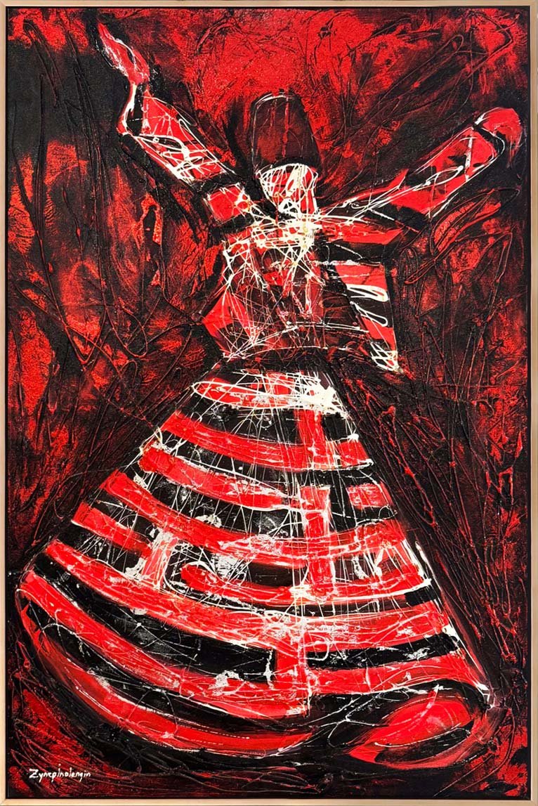 Sessiz Zikirde Semazen Yağlı Boya Tablosu