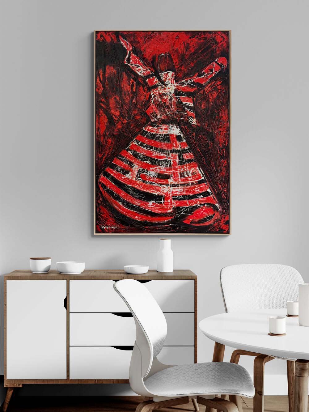 Sessiz Zikirde Semazen Yağlı Boya Tablosu