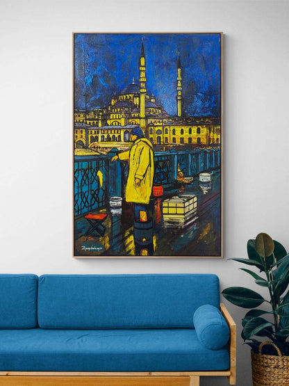 Eminönü'de Balıkçı Yağlı Boya Tablosu
