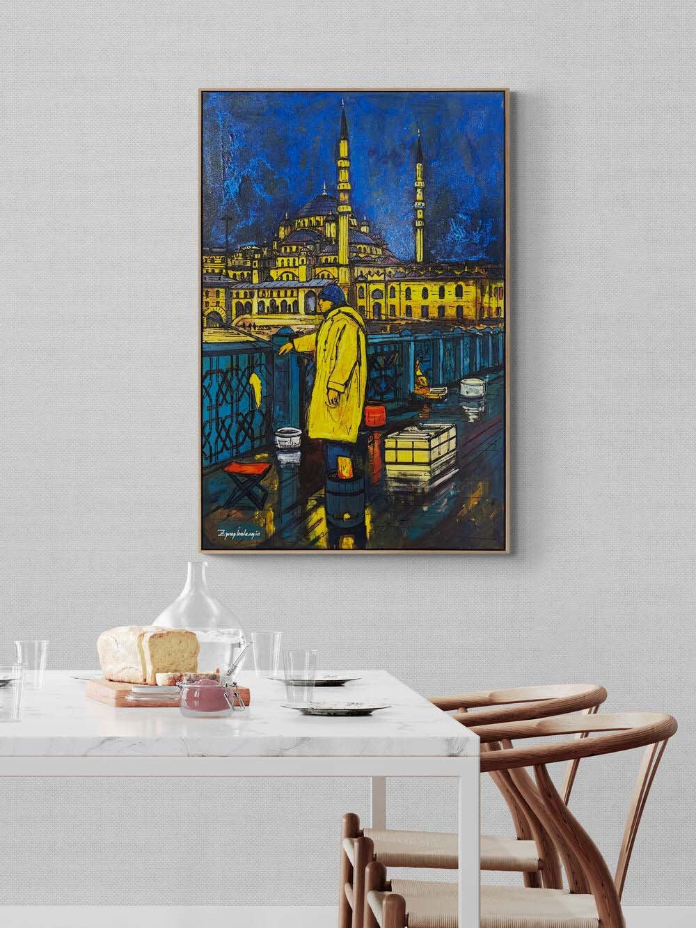 Eminönü'de Balıkçı Yağlı Boya Tablosu