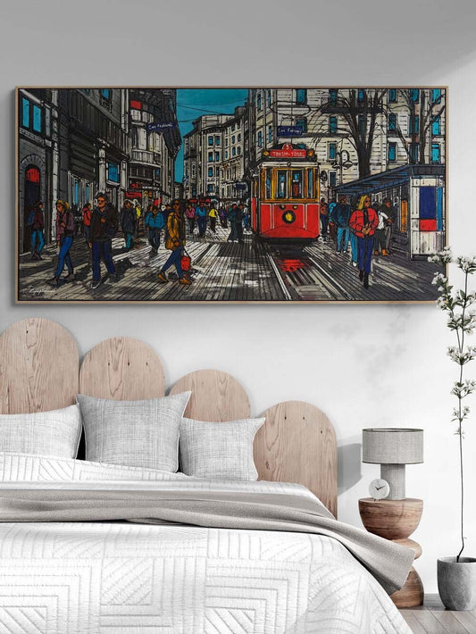 Zamanın İçinden İstiklal Yağlı Boya Tablosu