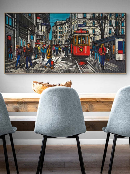 Zamanın İçinden İstiklal Yağlı Boya Tablosu