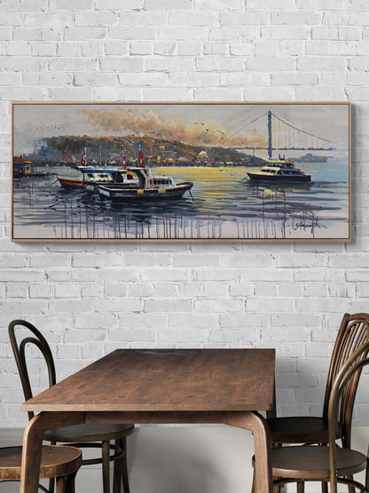 Boğazda Rüzgârın Fısıltısı Yağlı Boya Tablosu