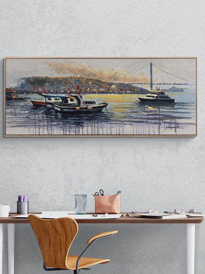 Boğazda Rüzgârın Fısıltısı Yağlı Boya Tablosu