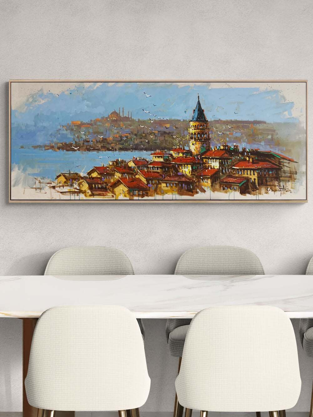 Galata’dan İstanbul’a Bakış Yağlı Boya Tablosu