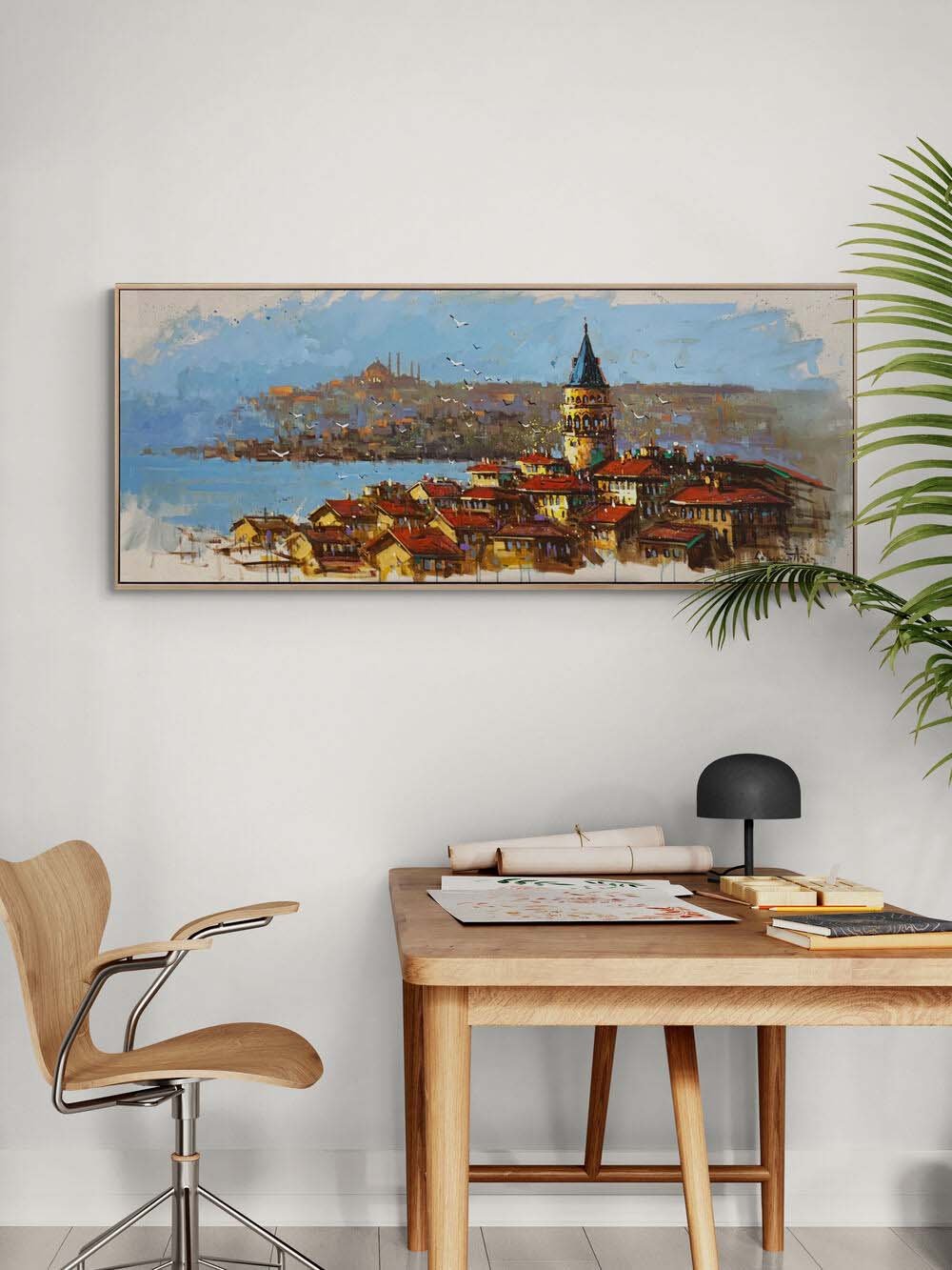 Galata’dan İstanbul’a Bakış Yağlı Boya Tablosu