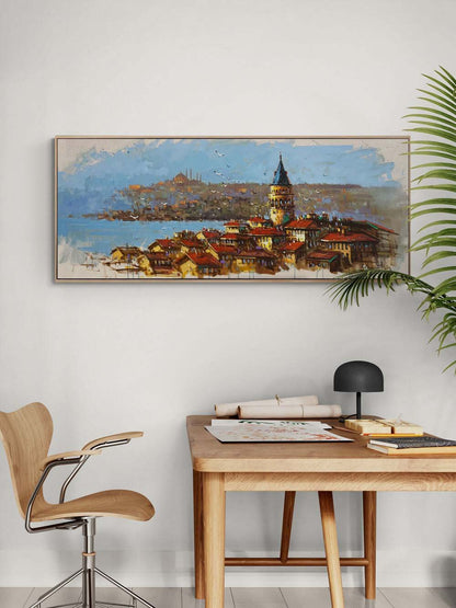 Galata’dan İstanbul’a Bakış Yağlı Boya Tablosu