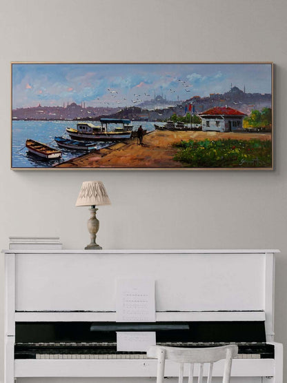 Gündoğarken Boğaz Yağlı Boya Tablosu