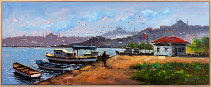 Gündoğarken Boğaz Yağlı Boya Tablosu