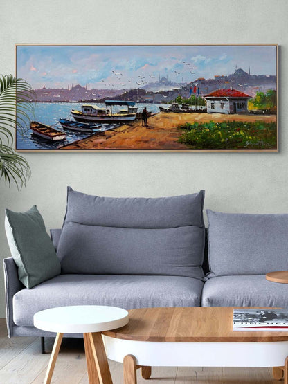 Gündoğarken Boğaz Yağlı Boya Tablosu