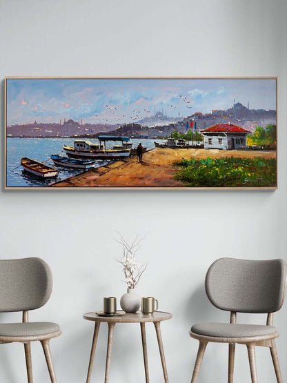 Gündoğarken Boğaz Yağlı Boya Tablosu