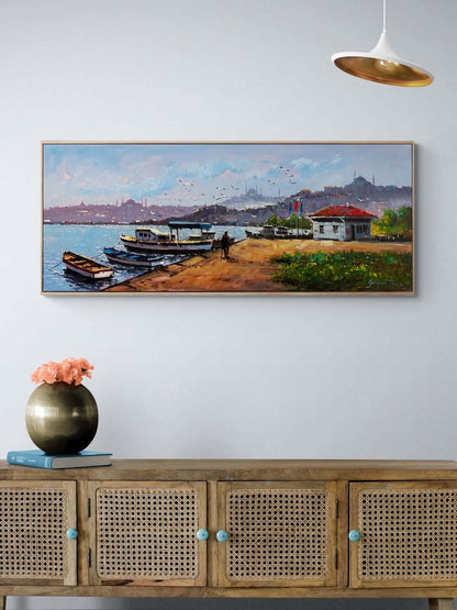 Gündoğarken Boğaz Yağlı Boya Tablosu