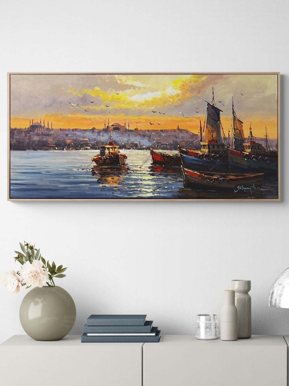 Sessiz İstanbul Boğazı Yağlı Boya Tablosu