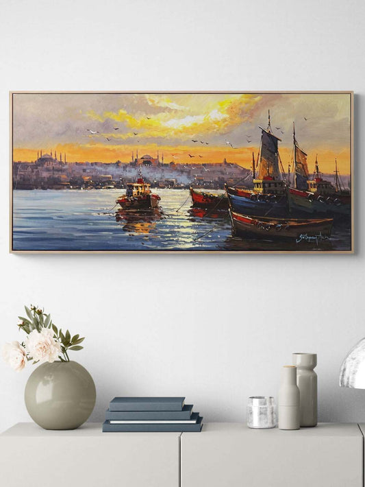 Sessiz İstanbul Boğazı Yağlı Boya Tablosu