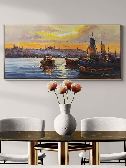 Sessiz İstanbul Boğazı Yağlı Boya Tablosu
