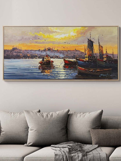 Sessiz İstanbul Boğazı Yağlı Boya Tablosu
