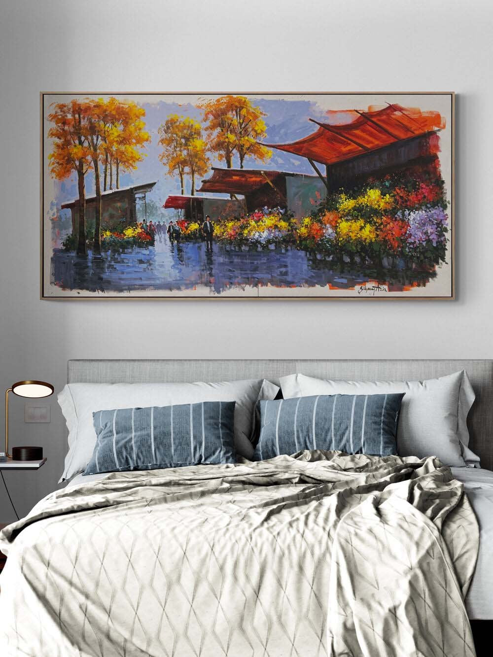 Çiçekçilerin Sokağı Yağlı Boya Tablosu