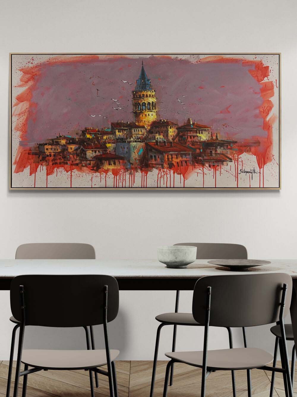 Rüzgâr Galata’da Durur Yağlı Boya Tablosu