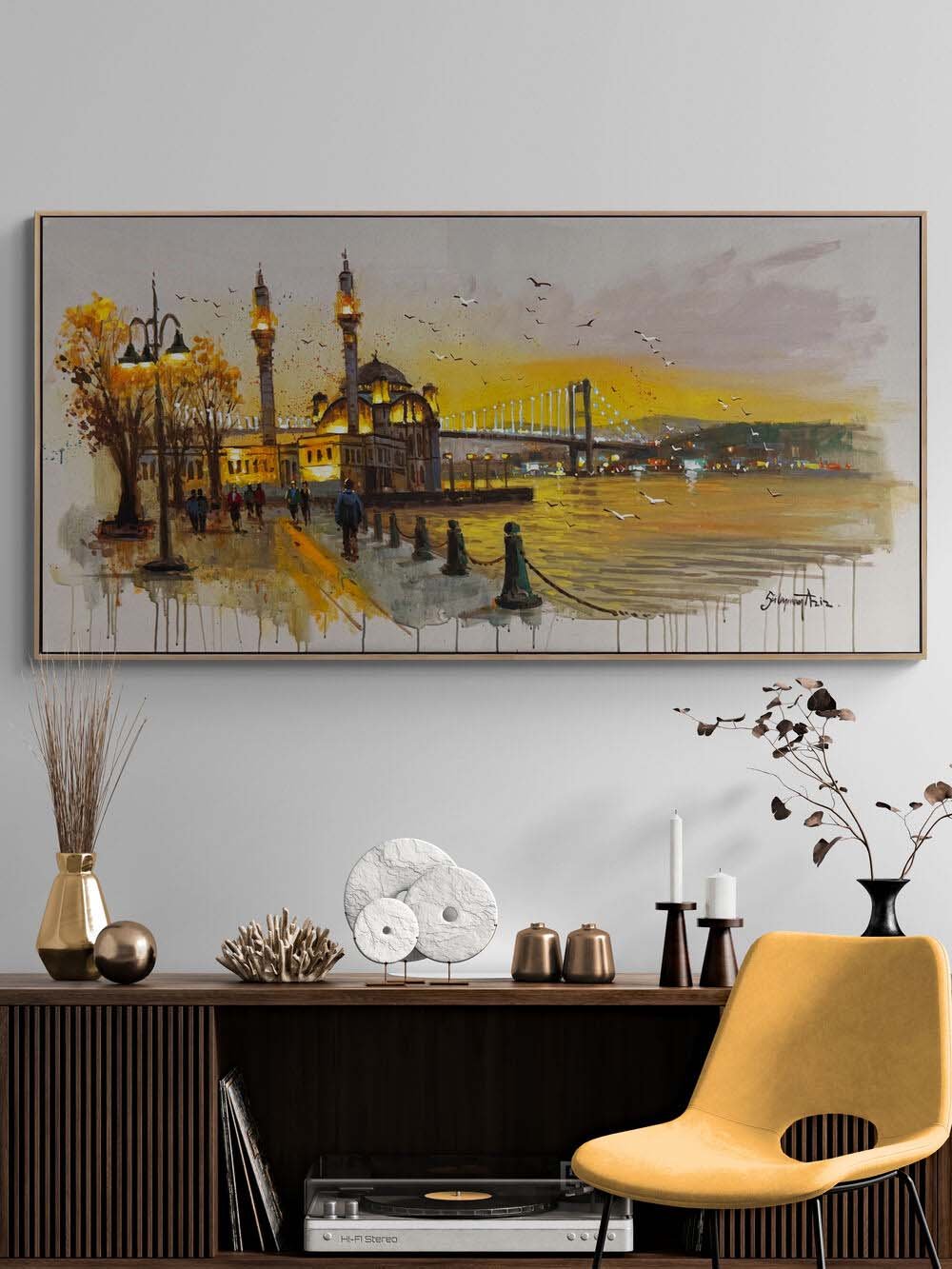 Akşam Işıklarında Ortaköy Yağlı Boya Tablosu