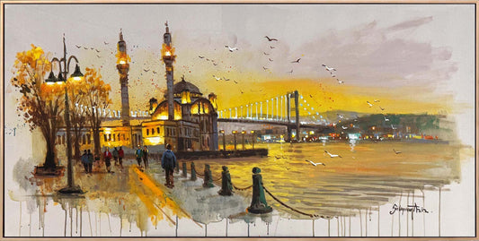 Akşam Işıklarında Ortaköy Yağlı Boya Tablosu