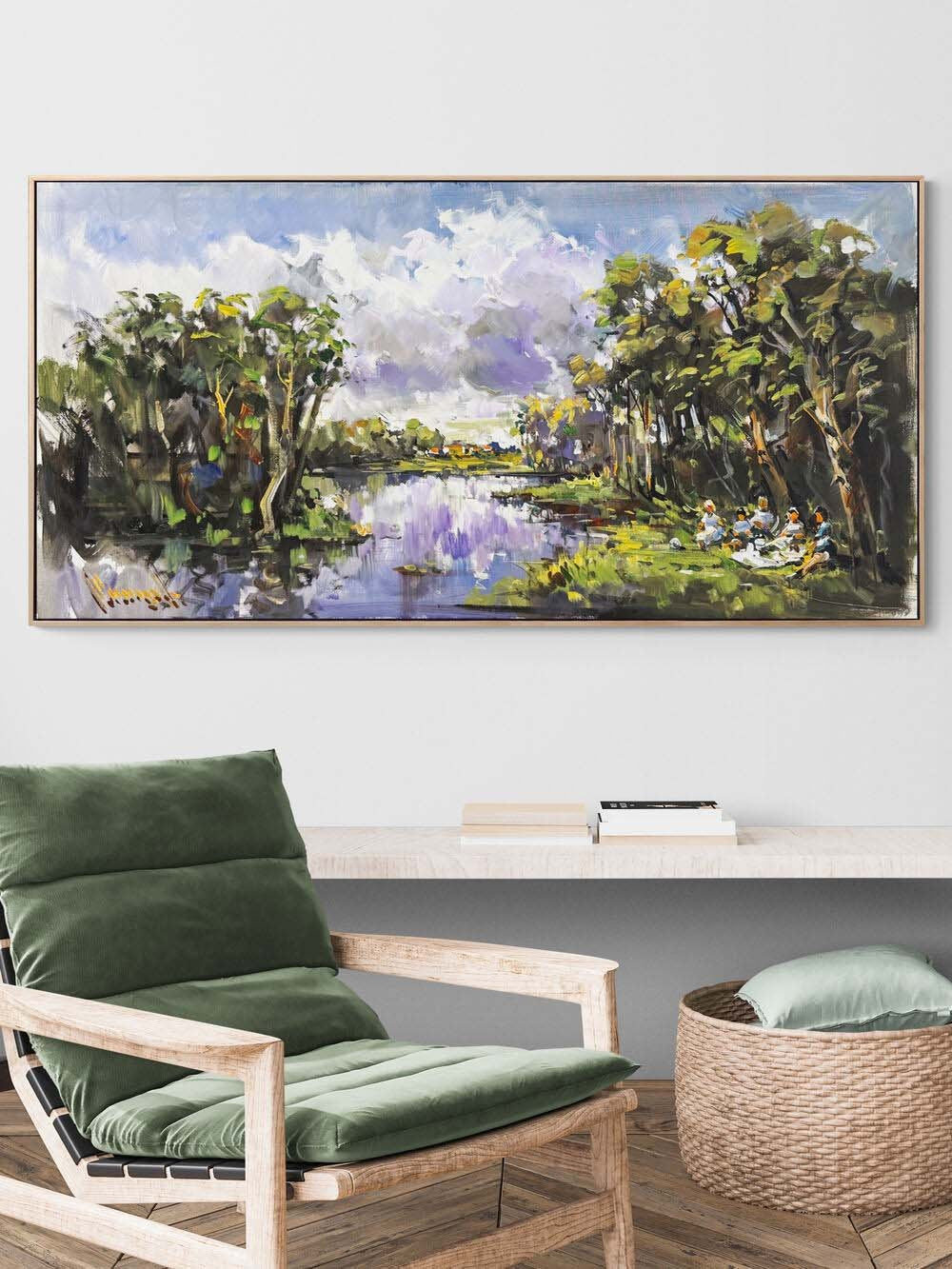 Yeşilin Kucağında Piknik Yağlı Boya Tablosu