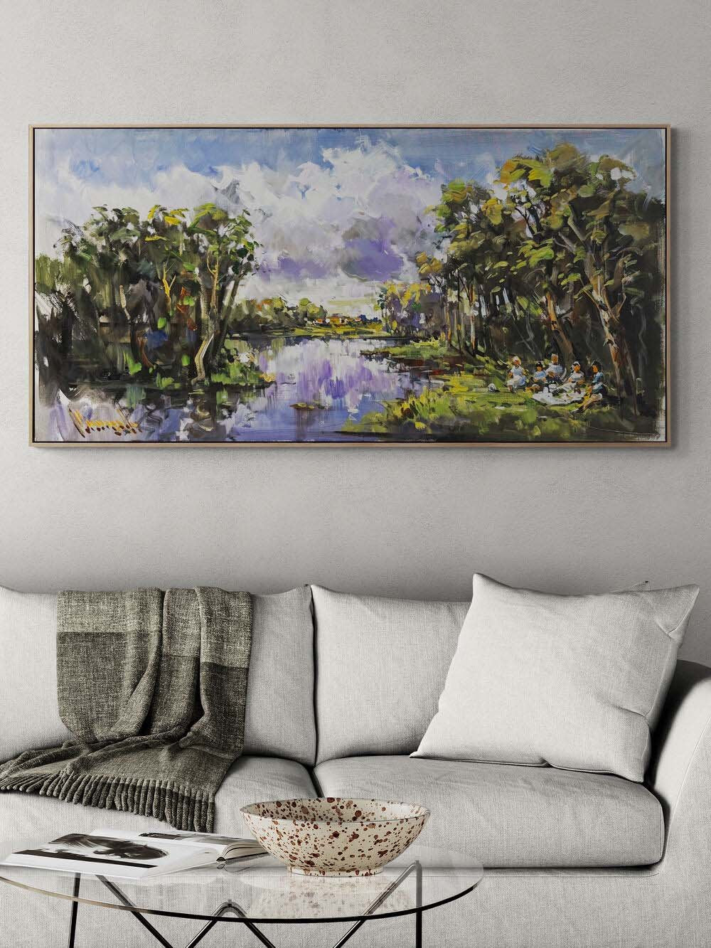 Yeşilin Kucağında Piknik Yağlı Boya Tablosu