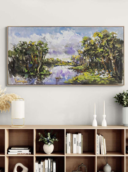 Yeşilin Kucağında Piknik Yağlı Boya Tablosu