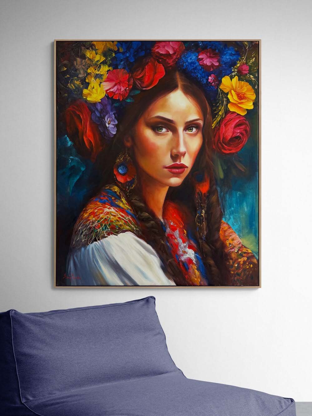 Çiçeklerden Taç Yağlı Boya Tablosu