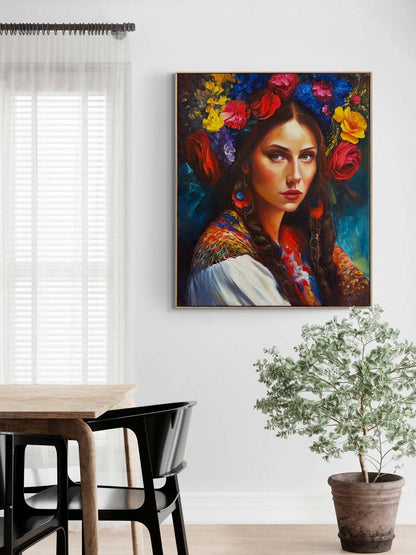 Çiçeklerden Taç Yağlı Boya Tablosu