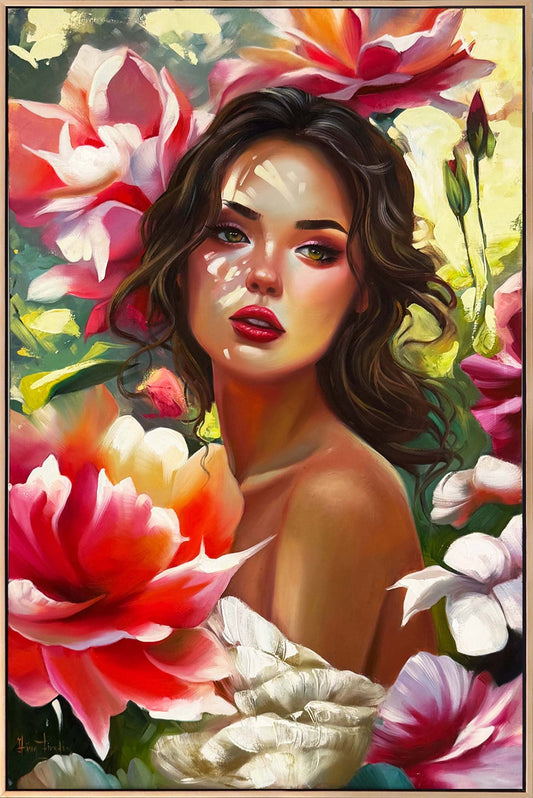 Kır Çiçeklerinin Kızı Yağlı Boya Tablosu