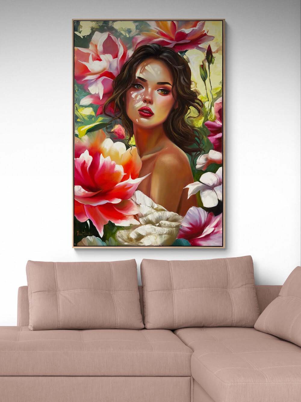 Kır Çiçeklerinin Kızı Yağlı Boya Tablosu