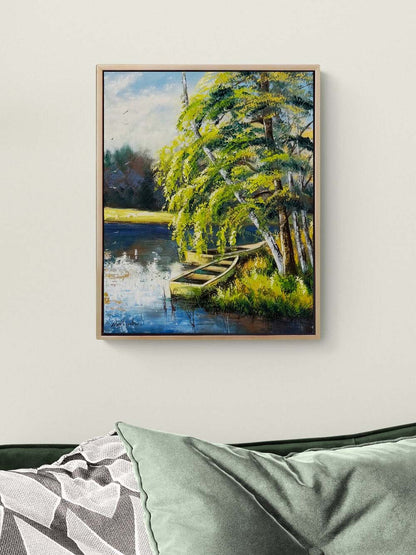 Göl Kıyısında Yağlı Boya Tablosu