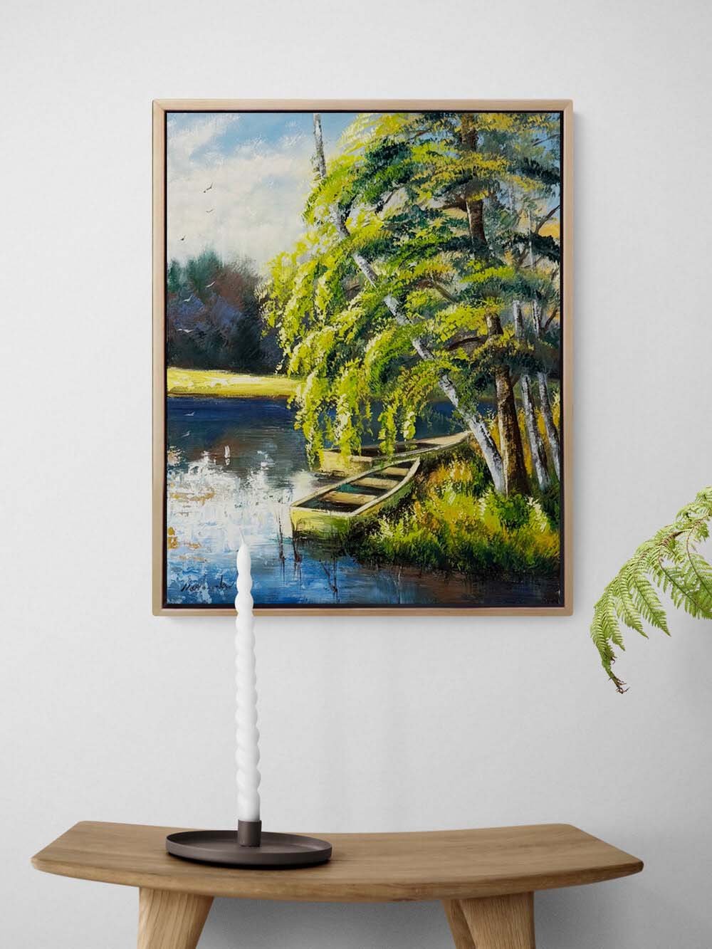 Göl Kıyısında Yağlı Boya Tablosu