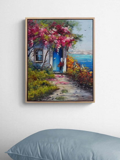 Baharda Bekleyiş Yağlı Boya Tablosu