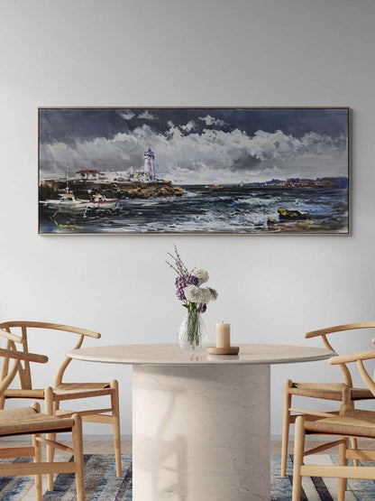 Fenerin Kıyısında Yağlı Boya Tablosu