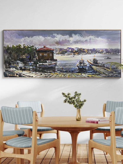 Çengelköy Rıhtımından Boğaz Yağlı Boya Tablosu