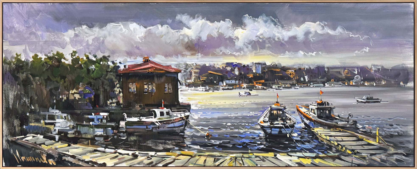 Çengelköy Rıhtımından Boğaz Yağlı Boya Tablosu