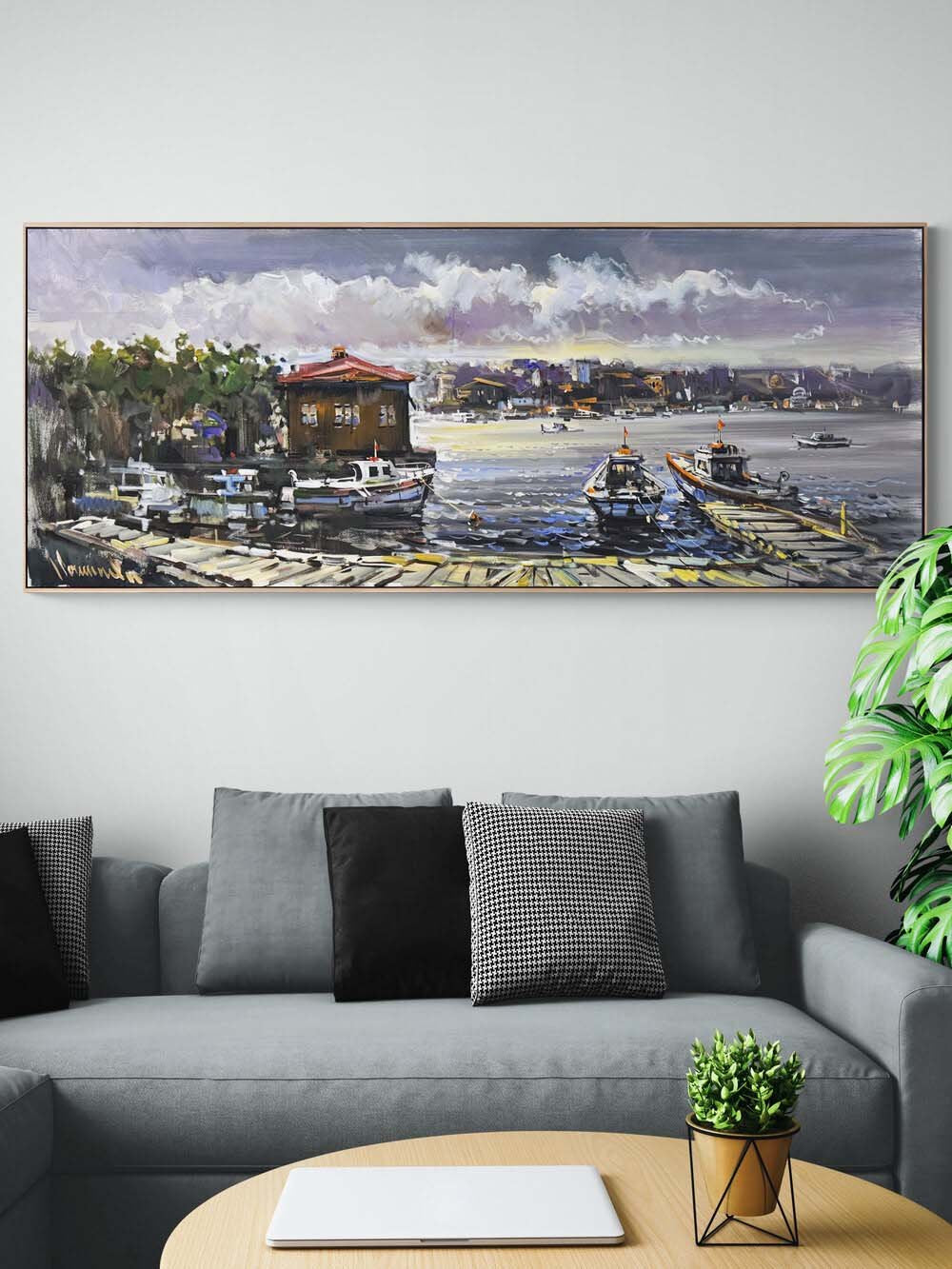 Çengelköy Rıhtımından Boğaz Yağlı Boya Tablosu