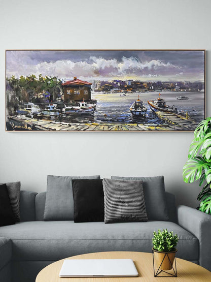 Çengelköy Rıhtımından Boğaz Yağlı Boya Tablosu