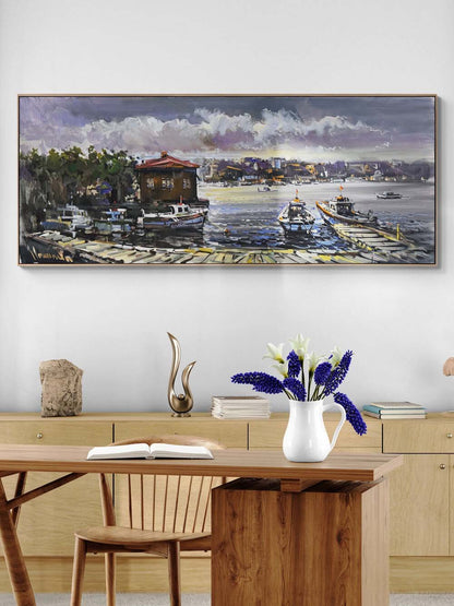 Çengelköy Rıhtımından Boğaz Yağlı Boya Tablosu