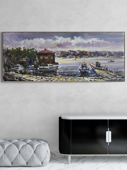 Çengelköy Rıhtımından Boğaz Yağlı Boya Tablosu