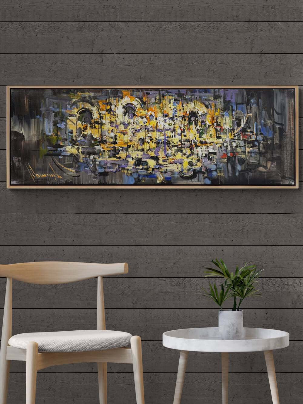 Geometrik Fısıltılar Yağlı Boya Tablosu