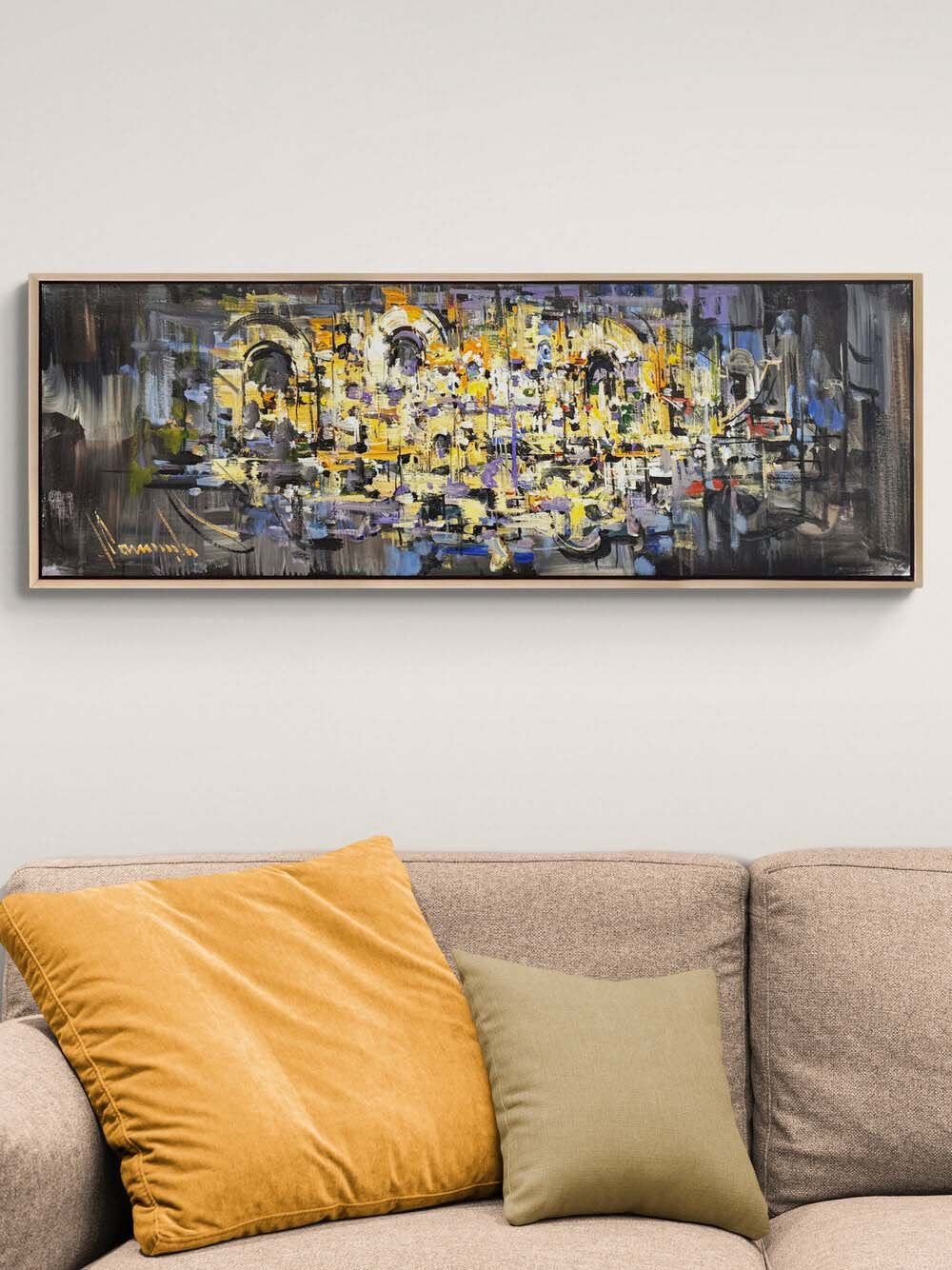 Geometrik Fısıltılar Yağlı Boya Tablosu