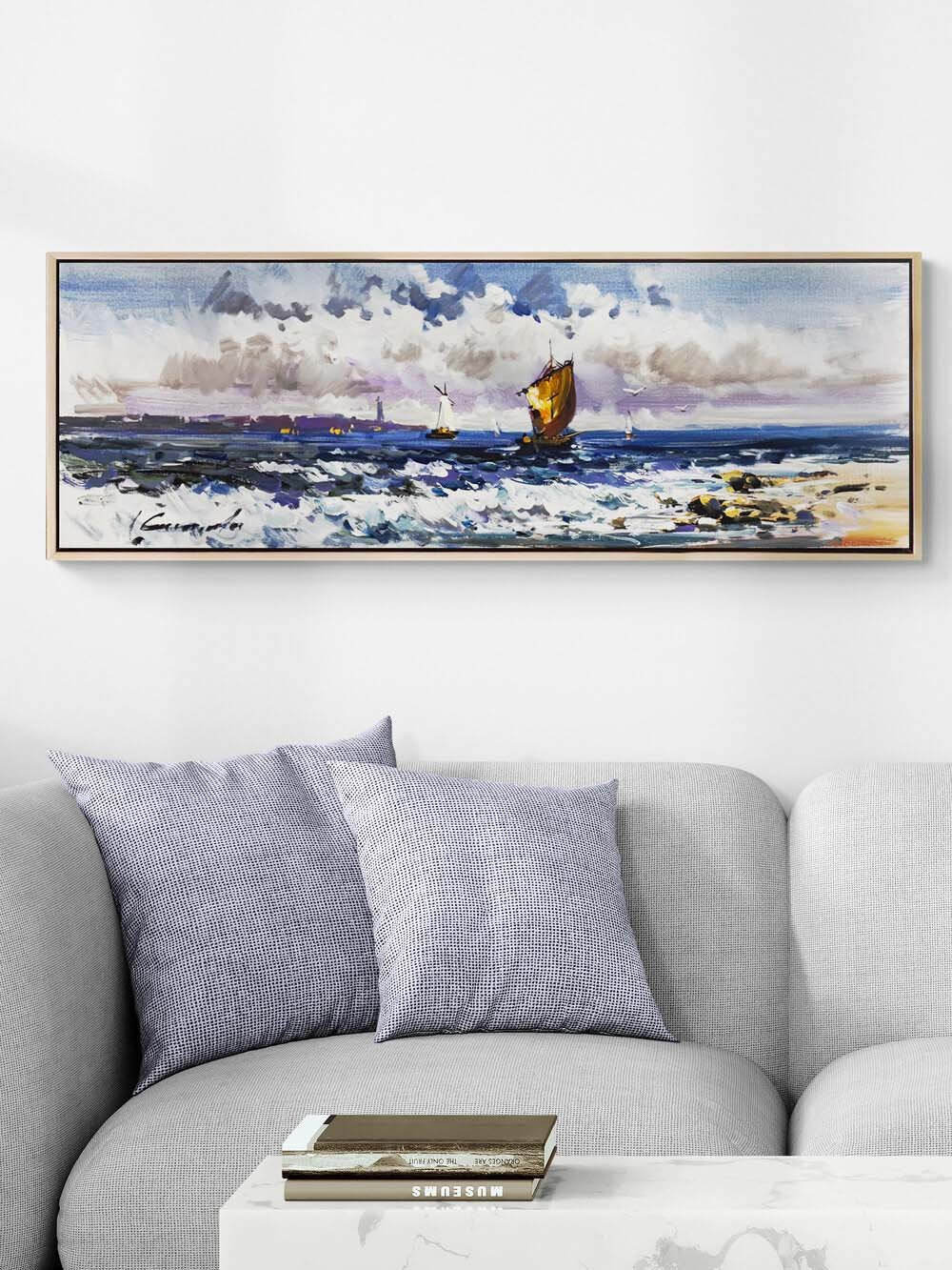 Dalgalar ve Yelkenliler Yağlı Boya Tablosu